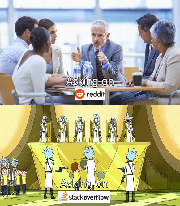 Reddit vs Stackoverflow