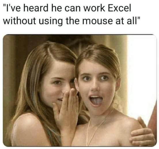 Excel zonder muis te gebruiken